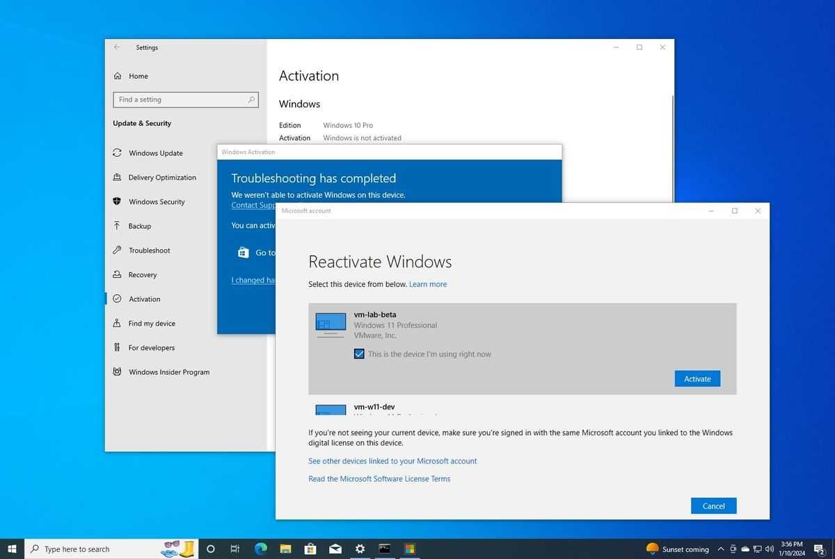 Check for Digital License Linked to Microsoft Account